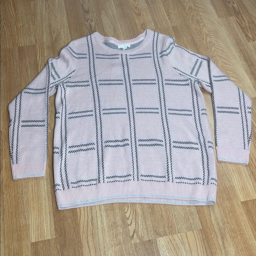 Charter Club Pink and Black Plaid Sweater